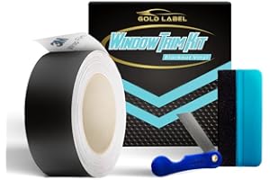 Gold Label Detailing 3M Black Out Trim Chrome Delete Vinyl Wrap Kit | 25ft Roll of 3m Scotchprint 2080 | Felt Edge Squeegee and Razor Blade Included (Gloss, 2" by 25ft)