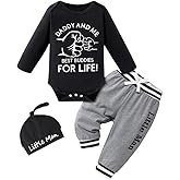 Aoswep Baby Boy Clothes Newborn Infant Baby Clothes Romper + Pants + Hat 3PCS Outfits Set