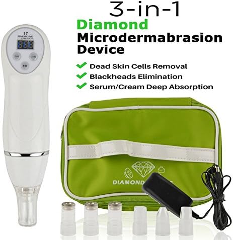 SunTen Portable Home Personal Diamond Microdermabrasion Device - Handheld Massager Device with Vacuum Massage Function