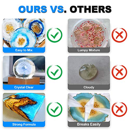 Magicdo Epoxy Resin Kit 16OZ Crystal Clear Art Casting Resin Kit for Silicone Molds, Crafts, DIY, Art, Jewelry, Tumblers, River Tables with Wood Sticks, Graduated Cups and Gloves