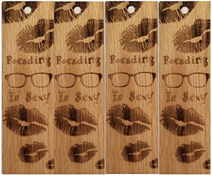Bookmarks (3 PACK) - "Reading is Sexy" Oak Wooden Bookish Bookmarks by BookWatcher411