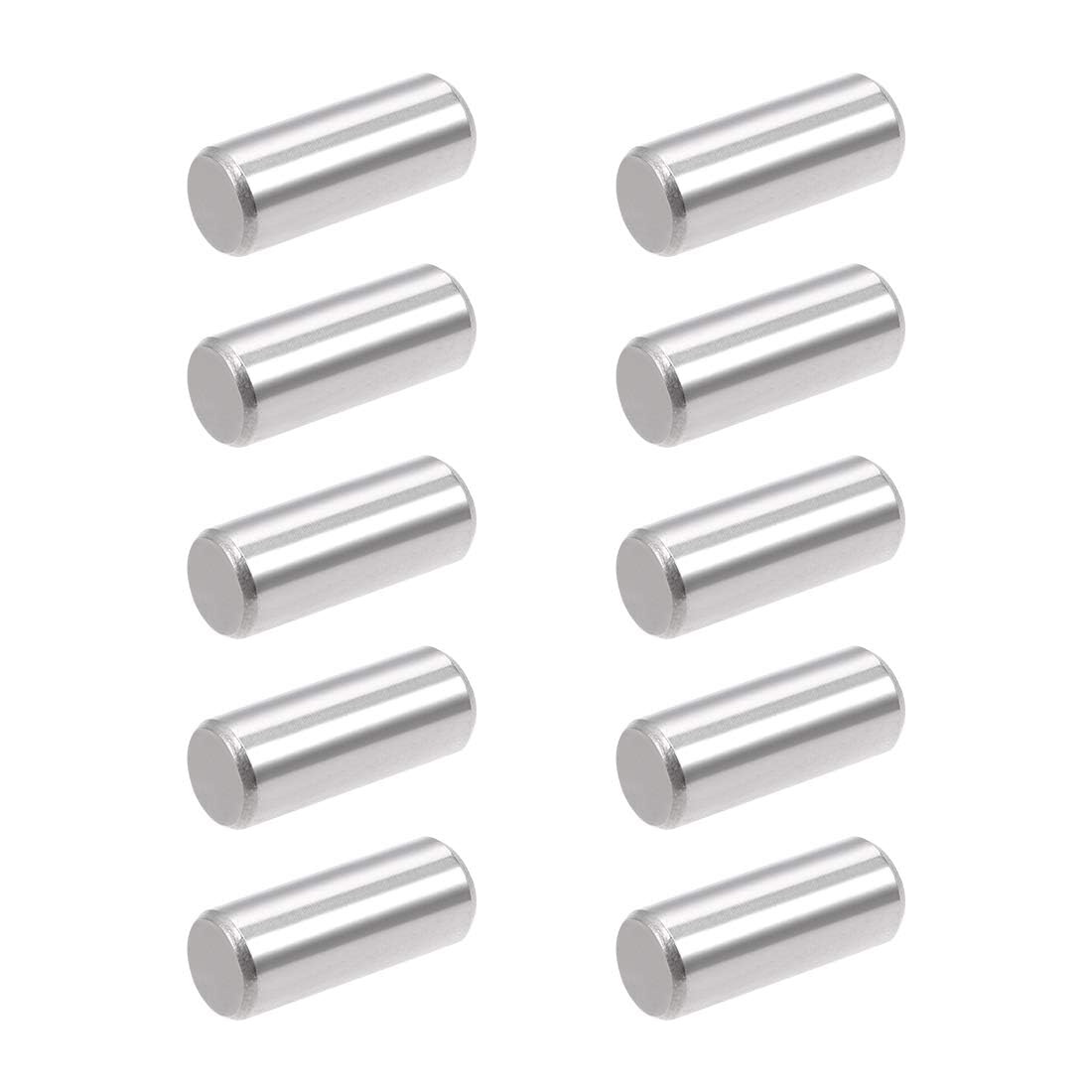 TOP-VIGOR 10Pcs 10mm x 25mm Dowel Pins Shelf Support Pegs, 304 Stainless Steel Cylindrical Shelf Support Pin Fasten Elements Silver Tone