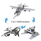Civetta Hot Sale Children Stacking Blocks 3 in 1 Building Blocks Set 3 Types Transformers Child Toy(Fighter)