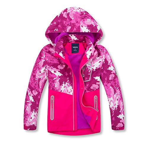 Girls Rain Jackets Lightweight Waterproof Hooded Raincoats Windbreakers for Kids Red 5/6 (The Best Windbreaker Jacket)