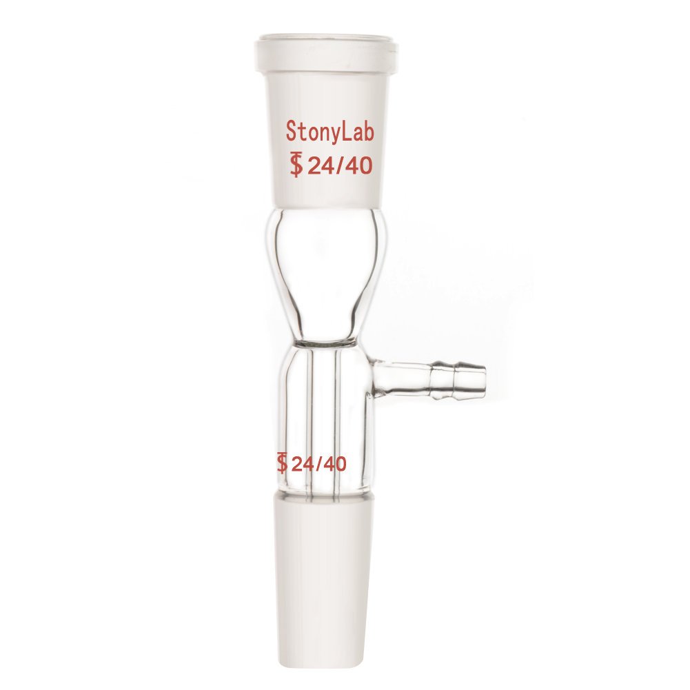 StonyLab Glass Vacuum Take Off Adapter, Straight, Short Stem with 24/40 Joints