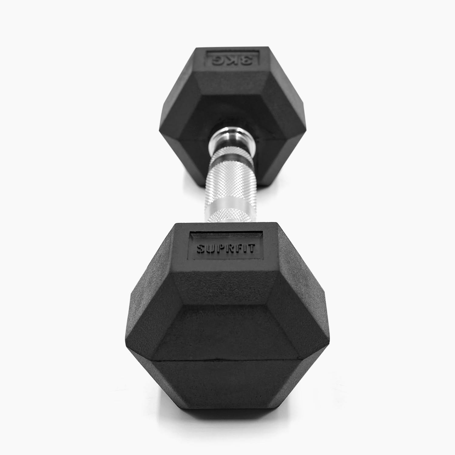 SUPRFIT - Hexagon Kurzhanteln paarweise mit gummiertem Eisenkern - Fitness Gewichte Hanteln 2 x 3 kg mit rutschfestem Chromgriff - Premium Kurzhantel Set für Calisthenics, Krafttraining & Crossfit 2