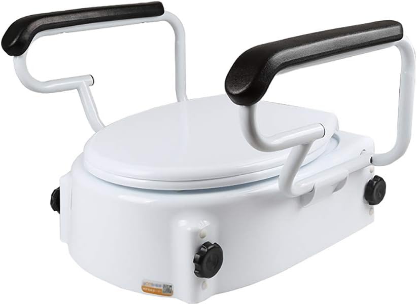 HSRG Toilet Seat Riser with Handles - with Padded Arms for Handicapped - Portable Bathroom Safety Chair