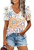 CATHY Womens Summer T-Shirt Short Puff Sleeve Tunic