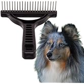 The Untangler Rakes for Grooming and Shedding -silky smooth rotating teeth to easily collect loose hair (Black, Extra-Long)