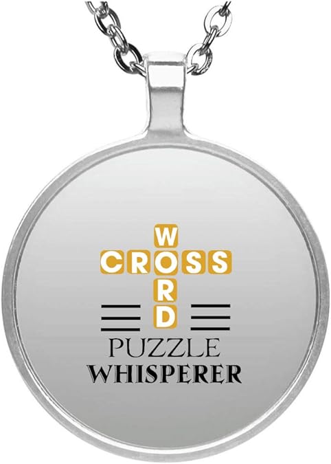Amazon Crossword Puzzle Whisperer Circle Necklace Jewelry