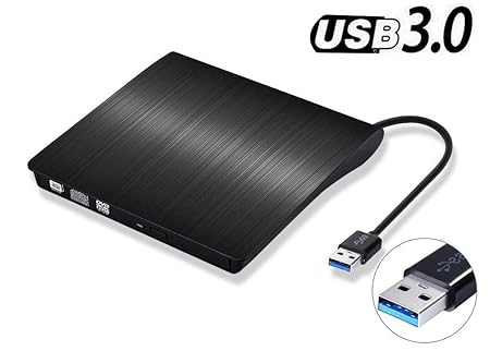 External CD Drive USB 3.0 DVD Drive RW Drive Slim DVD/CD ROM Burner Writer High Speed Data Transfer for Laptop Desktop PC