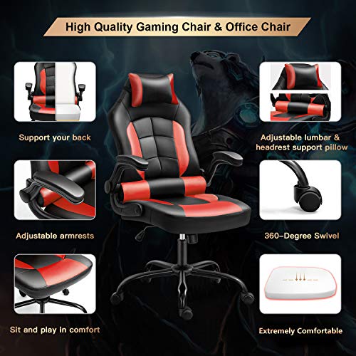 Gaming Chair, Cadcah Ergonomic Computer Chair Reclining High Back Office Chair Height Adjustment Desk Chair with… - Image 4