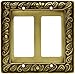 Franklin Brass Paisley Wall Plate, Tumbled Antique Brass Double Decorator Switch Cover, 1-Pack, 64038