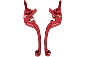 mokuo CNC Brake Lever Handle Adjustable Motorcycle 22mm 7/8" Aluminum Front&Rear Disc Brake Lever Fit for Most of Motorcycles,Scooters and Electric Bike Red