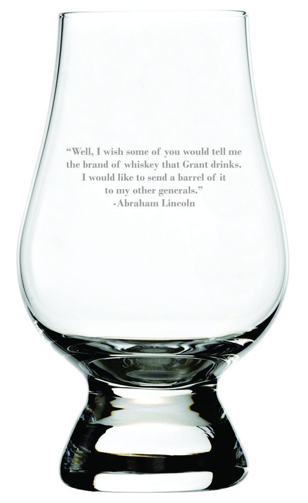 Abraham Lincoln Quote Etched Crystal Whisky Glass, Compatible with The Glencairn Glass Accesories.6.5 FL OZ