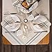 DII French Stripe Tabletop Collection Farmhouse Style Dining Table Linen Napkin Set, 20x20, Taupe/Teal, 6 Piece