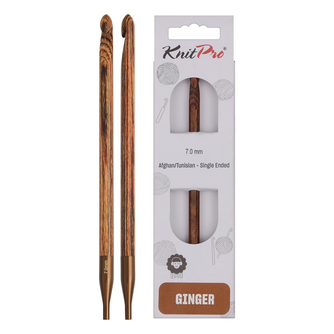 KnitPro Ginger Afghan/Tunisian Crochet Hook | 7.00mm