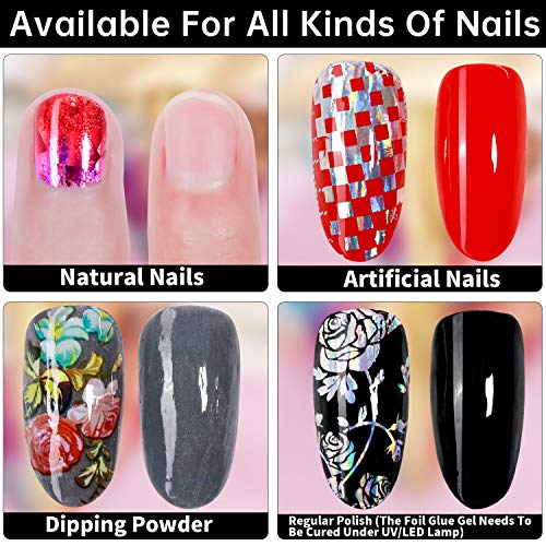 Nail Foil Glue Gel for Foil Art Stickers Strong Adhesion Nail Complete Transfer Metallic Floral Available 15ml1 Bottles Soak Off UV LED LAMP Required Tips Festive Party Manicure DIY