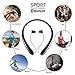 Sport Bluetooth Headphones,LISN Wireless Neckband Headset with Retractable Earbuds,Stereo Sweatproof Noise Cancelling in Ear Earphones 7-8 Hrs Playtime with Mic (Black)