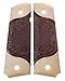 Premium Gun Grips 1911 Colt Full Size Double Diamond Checkered Rosewood Grips w/Faux Accents