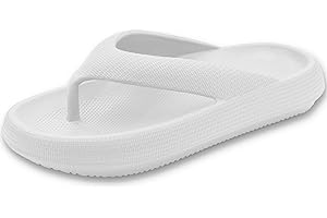 KIJUKI Flip Flops for Women Men Pillow Soft Slides Sandals Cushion Beach Flip Flops EVA Comfy Bath Spa Walking Sandals