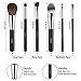 Kitdine Makeup brushes,Wooden Handle Professional Goat hair Pony Hair makeup brush set,Portable cosmetic brush,Make Up brush kit,6 pcs (Black)