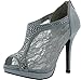 TRENDS SNJ Women's Lace Bridal High Heel Platform Peep Toe Shootie