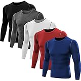 Neleus Men's 3 Pack Athletic Compression Sport Running Long Sleeve T Shirt