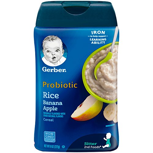 Gerber Baby Cereal Probiotic Rice Banana Apple Baby Cereal Canister, 8 oz