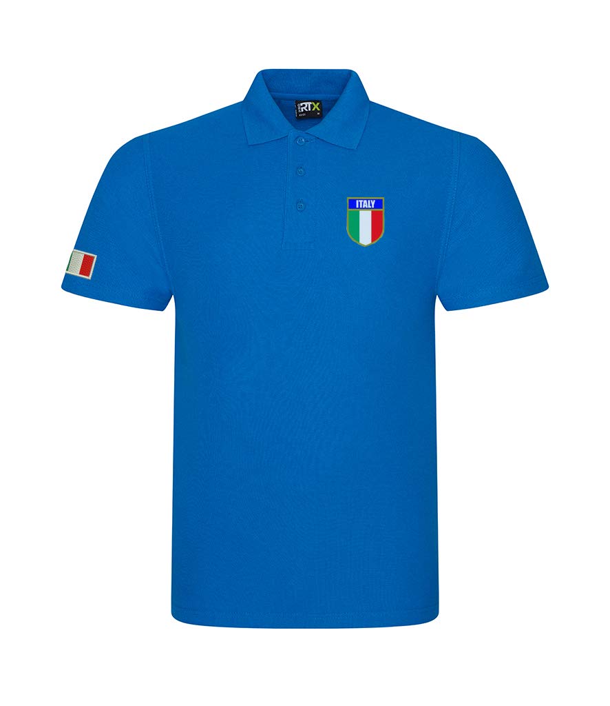 Super Lemon Italy Rugby Polo - Retro Vintage Blue for Men & Women | Sizes XS to 7XL | Perfect for Italian Rugby Fans, 6 Nations & World Cup (7XL)