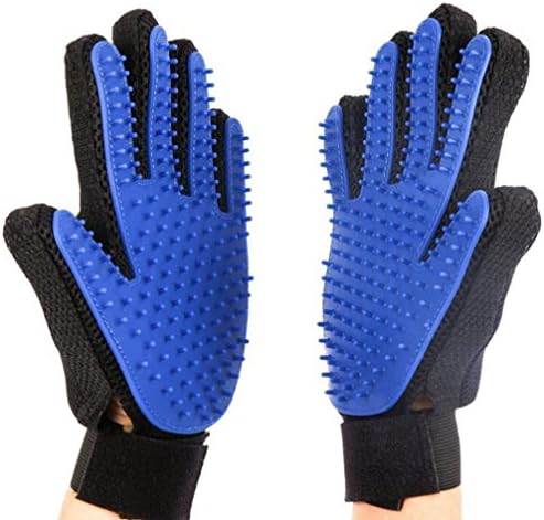 GMJF Pet Grooming Glove - Gentle Deshedding Brush Glove - Massage Tool with Enhanced Five Finger Design,Perfect for Dogs &amp; Cats with Long &amp; Short Fur