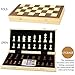 iBaseToy Folding Wooden Chess Set with 60 Game Rules Cards for Adults Kids Beginners Large Chess Board - 15