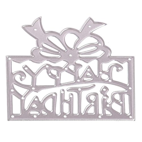 Cutting Dies, CMrtew New Metal Cutting Dies Stencil DIY Scrapbooking Photo Paper Card (E:Happy birthday) - Thumbnail 2