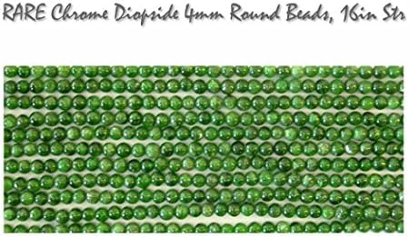Natural Chrome Diopside 4mm Round Gemstone Beads, 16 inch strand, for Jewelry Making
