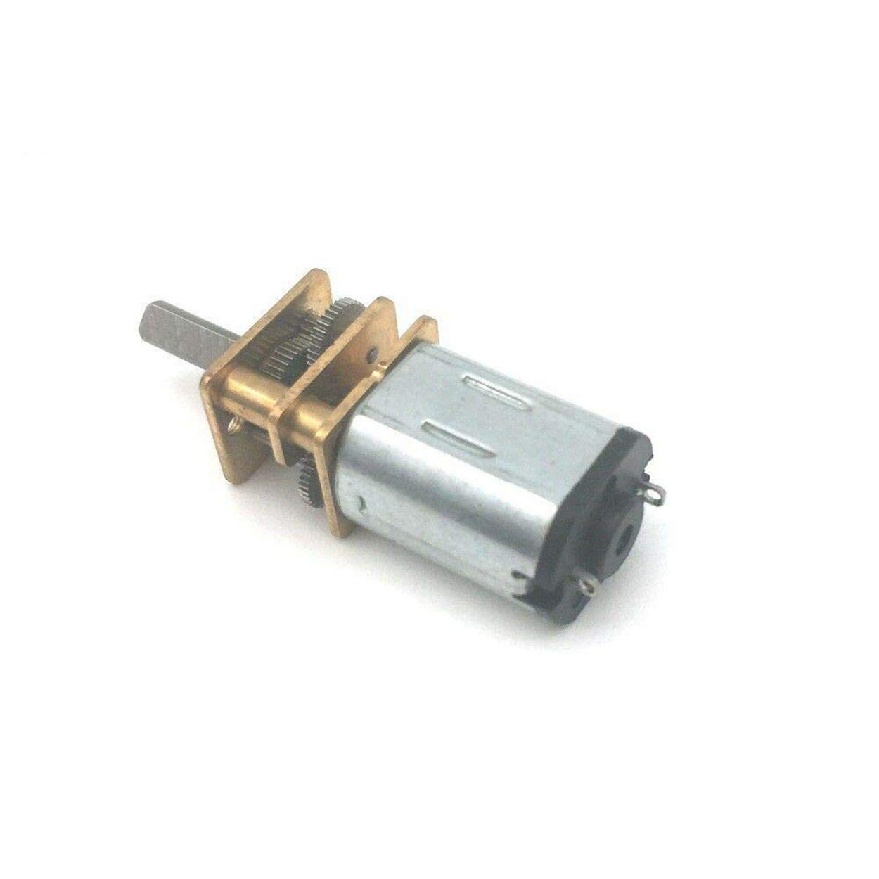 Electric Motor 12 V DC 3 V 6 V Motor Miniature DC Gear Motor Low Speed Motor 15-1000 rpm Gearbox Metal Gear Motor with Gear DC Motors 15/30/50/60/100/200/300/1000RPM (DC12V 200RP) M)