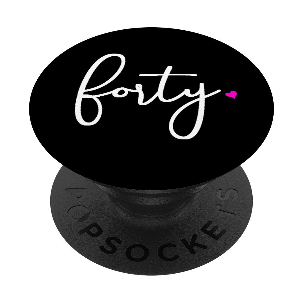 40th Birthday Gift Ideas for Her Women | Party Forty Design PopSockets PopGrip: Swappable Grip for Phones & Tablets