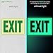 Exit Photoluminescent Signs Stickers - 2 Pack 10x7 Inch - Premium Self-Adhesive Glow in The Dark Vinyl, Laminated for Ultimate UV, Weather, Scratch, Water and Fade Resistance, Indoor & Outdoor