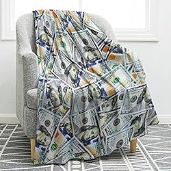 Jekeno Money Blanket 100 Dollar Bills Pattern Gifts