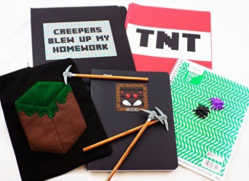 Mining Pixel 8Bit Video Game Themed School Supply Bundle Set