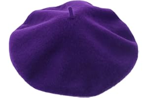 JOYHY Men's Unisex Adults Solid Color Wool Artist French Beret Hat