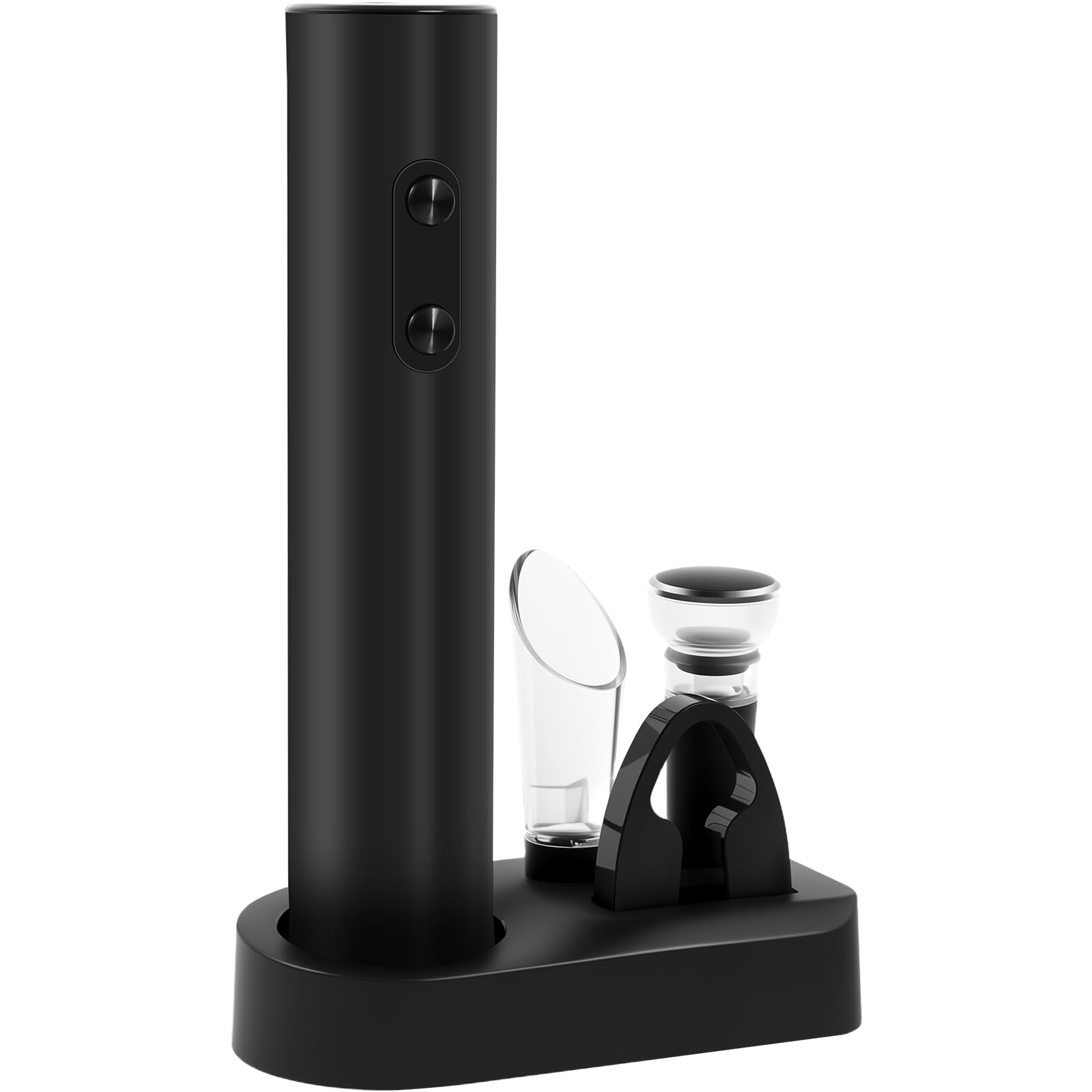 Photo 1 of 1Pcs Electric Wine Opener Set Efficient Wine Bottle Opener Set with Stand Foil Cutter Wine Pourer Vacuum Stopper Practical Wine Corkscrew Set for Home Party Bar Outdoor