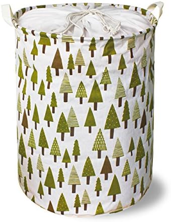 Foldable Waterproof Storage Basket 18.9" Laundry Bag with Adjustable Drawstring and Handles