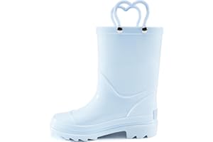 Stelle Toddler Rain Boots Kids Rainboots Boys Girls Waterproof Easy On Handles Non-Slip Sole Lightweight Outdoor Shoes