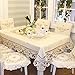 Flower Embroidered lace Cream Tablecloth Rectangular 60 inch x 86 inch Approx
