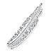 HONEY BEAR 1.92inch Mens Feather Tie Clip Bar Normal Size Steel for Wedding Gift 4.9cm (Shinny Silver)