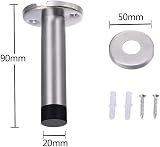 Jatidne 3pk Chrome Door Stops Heavy Duty Stainless Steel Wall Mounted Silver view 2