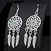 lauhonmin 3pcs Women Retro Silver Turquoise Feather Dream Catcher Pendant Necklace Earrings Set Family Friend Gifts