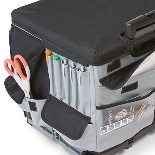 ECR4Kids Universal Rolling Cart with Canvas Organizer Bag, Mobile Storage, Black Pricepulse