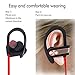 Sweatproof Sport Bluetooth Earphones, AONOKOY Wireless Stereo Earhook Headphones Headset In-ear Earbuds Noise Cancelling with Mic for Smartphone (Red)