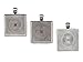 20 CleverDelights Square Pendant Trays - Shimmering Silver Color - 1 Inch - 25mm - Pendant Blanks Cameo Bezel Settings Photo Jewelry - Custom Jewelry Making - 1
